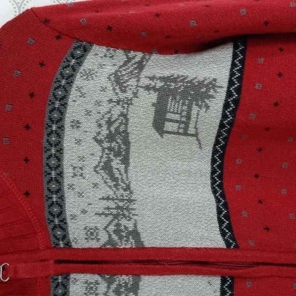 Woolrich full zip Women's med lined red & gray casual winter mountains sweater - Picture 8 of 11